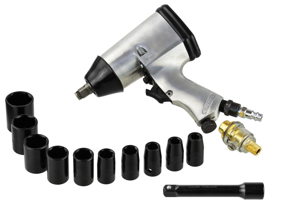 Schlagschrauber - Druckluft 1/2-Zoll mit 10 tlg. Steckschlüsselsatz 8 - 27 mm